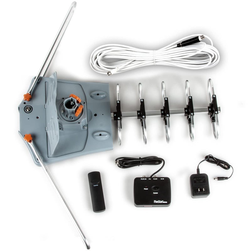 Five Star Outdoor 150 Mile Motorized 360 Degree Rotation OTA Amplified HDTV Antenna for 2 TVs Support - UHF/VHF/1080P Channels Wireless Remote Control - 40 FT RG6 Coax Cable - Image 4